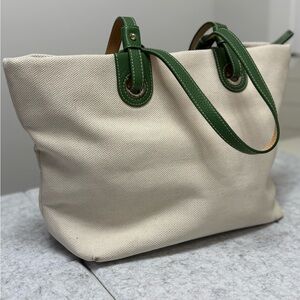 Dooney & Bourke Canvas Shopper with Green Accents